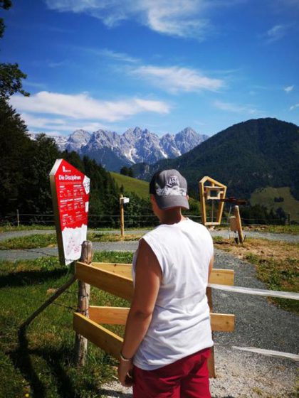 "Schlag den Landi" beim Biathlon WM Pfad in Hochfilzen Pillerseetal