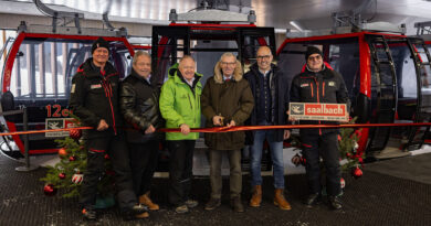 12er NORD Eröffnung v.l.n.r.: GF Hans Georg Bachmann, Franz Hörl, Dr. Erich Egger, LH Dr. Wilfried Haslauer, Thomas Pichler (CEO Doppelmayr), GF Peter Mitterer