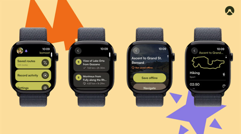 Komoot launcht eigenständige Apple-Watch-App für Offline-Navigation im Outdoor-Einsatz
