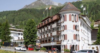 Aussenansicht vom Turmhotel Victoria © Turmhotel Victoria Davos