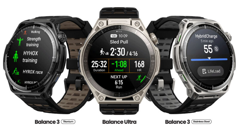 Balance 3 und Balance Ultra - ab Juni bzw. Juli in Europa - hier mit HYROX Modi (c) Amazfit