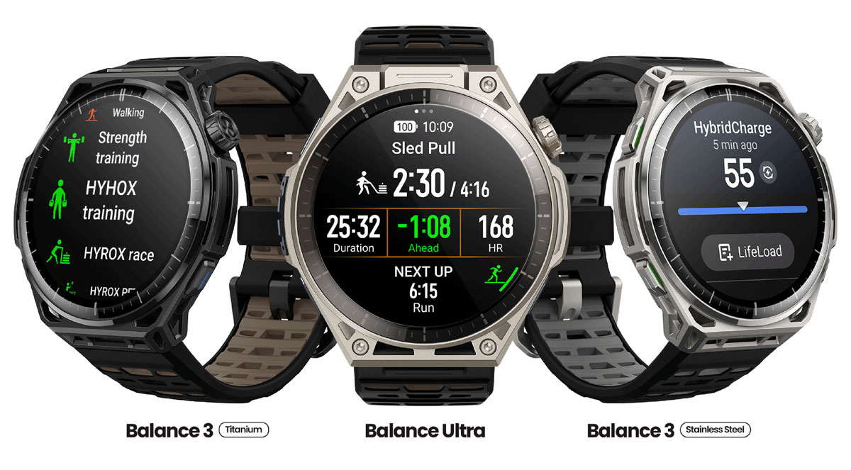 Balance 3 und Balance Ultra - ab Juni bzw. Juli in Europa - hier mit HYROX Modi (c) Amazfit